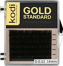 Парфумерія, косметика Накладні вії Gold Standart D 0.12 (6 рядів: 14 мм) - Kodi Professional