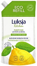 Парфумерія, косметика Рідке мило "Лимон і базилік" - Luksja Kitchen Purifying Lemon & Basil Caring Hand Wash (дой-пак)