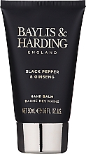 Набор по уходу за руками - Baylis & Harding Black Pepper & Ginseng Signature Collection (h/wash/300ml + h/balm/50ml + n/brush/) — фото N3