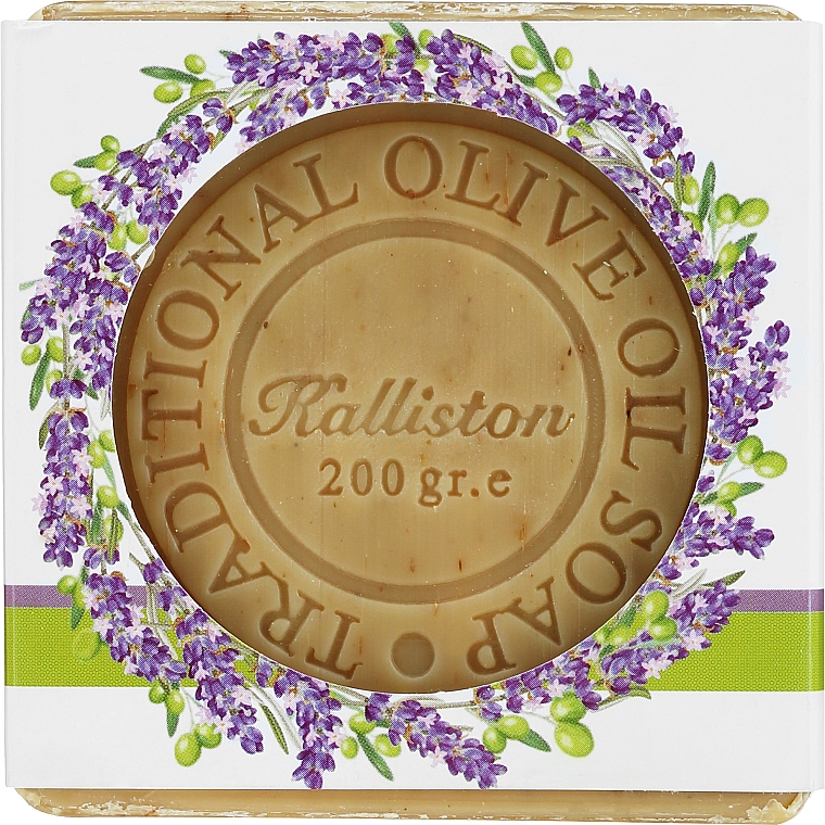 Мыло оливковое с листьями и ароматом лаванды - Kalliston Pure Olive Oil Soap Lavender Leaves & Aroma — фото N2