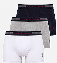 Труси-шорти, 3 шт., navy, grey, white - U.S. Polo Assn. — фото N1