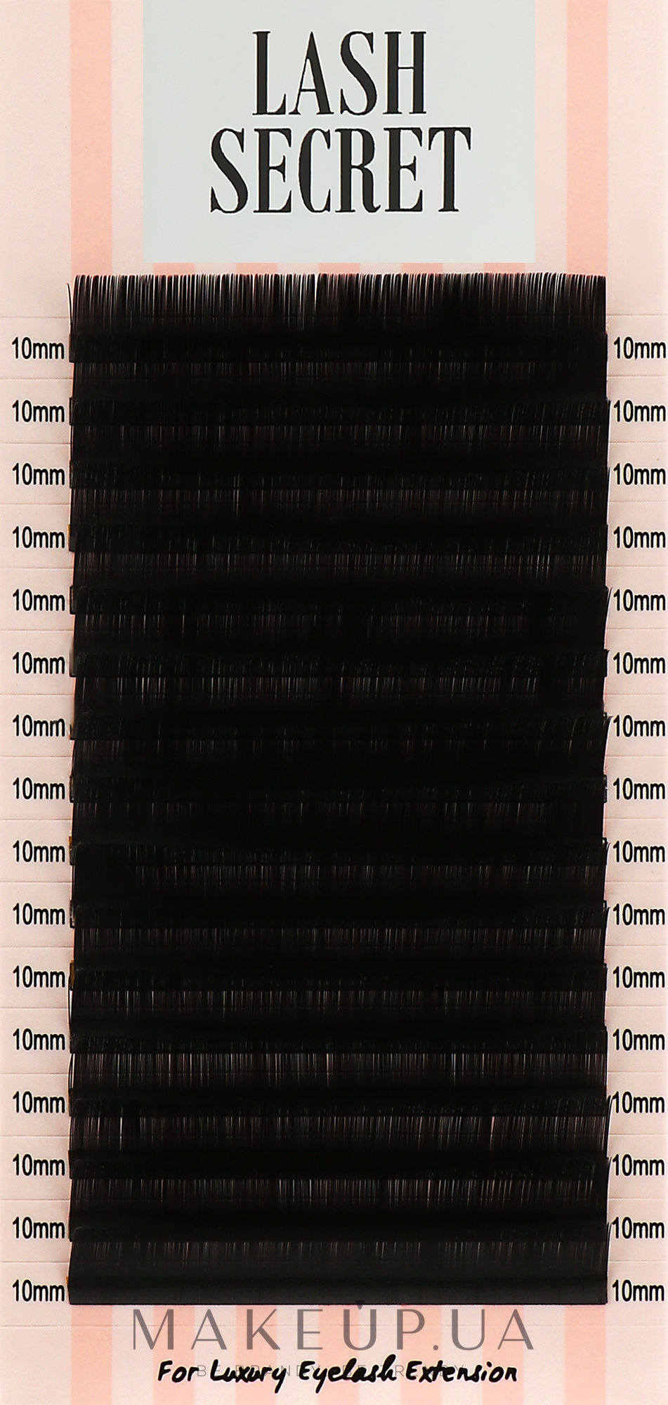Накладные ресницы, черные, 16 линий (один размер, 0.1, С, 10) - Lash Secret — фото 1уп
