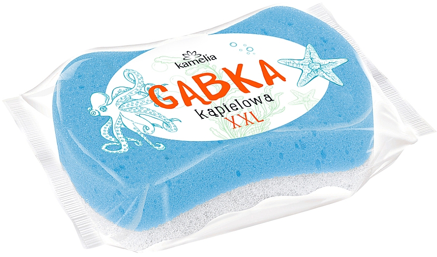 Губка массажная для тела "XXL", синяя - Grosik Camellia Bath Sponge — фото N1