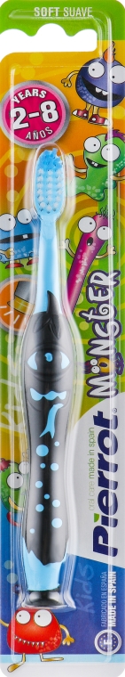 Дитяча зубна щітка "Монстр", блакитна з чорним - Pierrot Monster