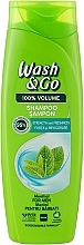 Шампунь с экстрактом мяты - Wash&Go 100 % Volume Menthol Shampoo — фото N1