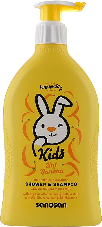 Дитячий шампунь-гель для душу 2 в 1 "Банан" - Sanosan Kids Shower & Shampoo 2 In 1 Banana — фото N1