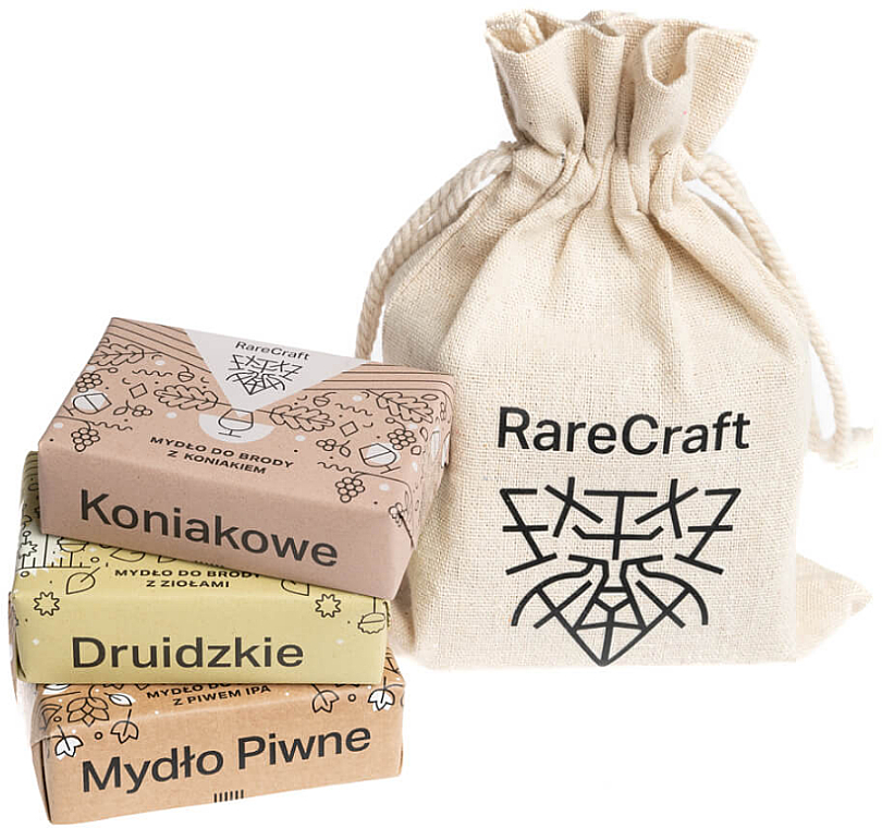 Набор мыла для бороды - RareCraft (soap/3x110g + bag) — фото N2