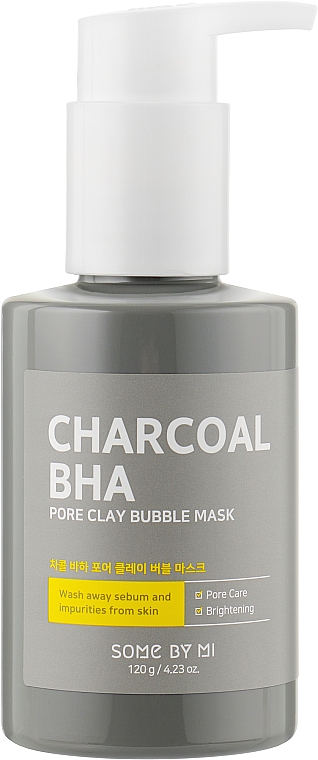 Маска-пенка от черных точек - Some By Mi Charcoal BHA Pore Clay Bubble Mask