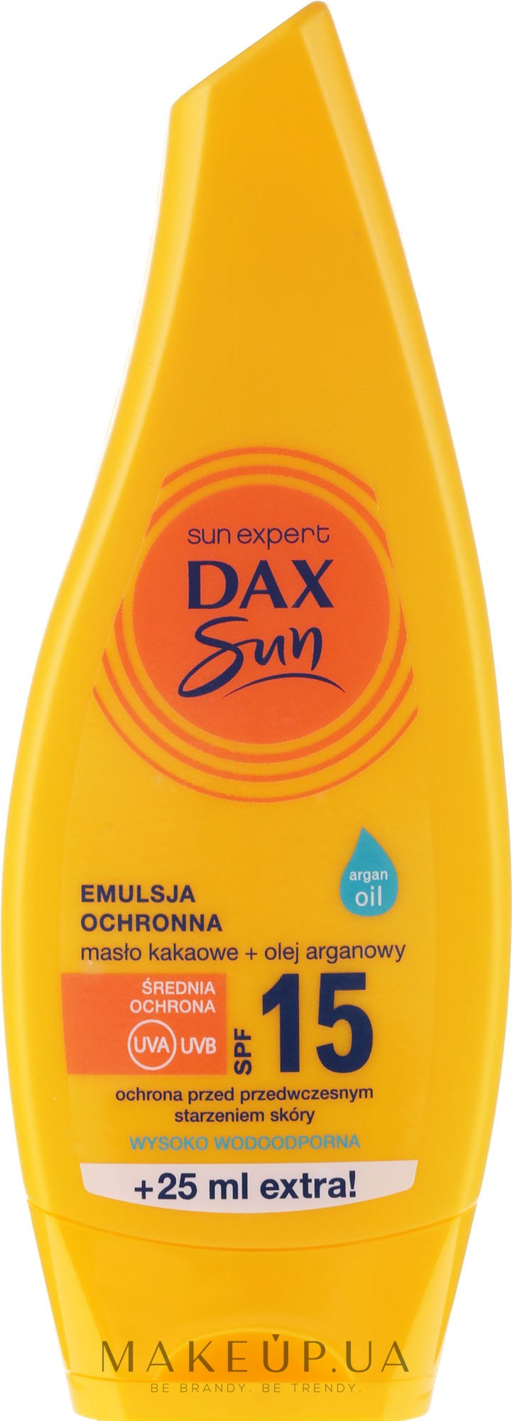 Солнцезащитная эмульсия - Dax Sun SPF 15 Protective Emulsion Cocoa Butter + Argan Oil — фото 175ml