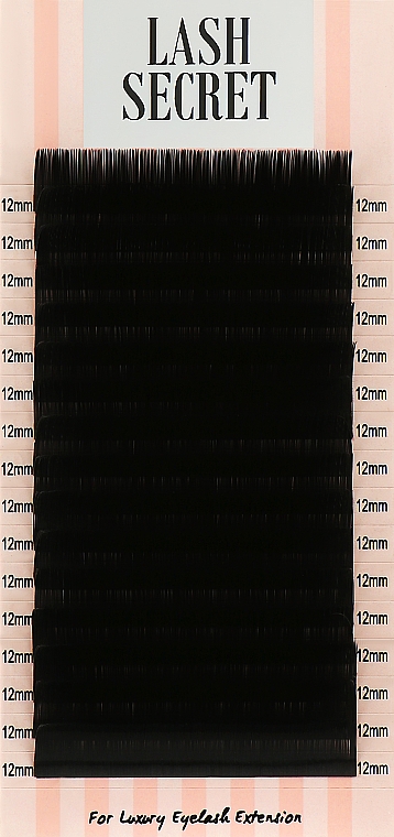 Накладные ресницы, черные, 16 линий (один размер, 0.1, С, 12) - Lash Secret — фото N1
