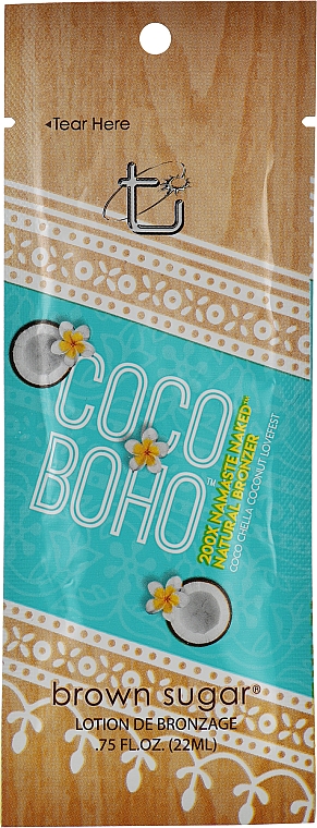 Крем для солярия на основе кокосового молочка с розовой солью - Tan Incorporated Coco Boho 200X Brown Sugar Tanning Lotion (пробник) — фото N1