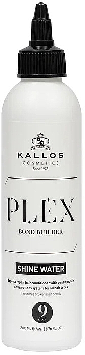 Відновлювальна вода для блиску пошкодженого волосся - Kallos Cosmetics Plex Bond Builder Shine Water — фото N1