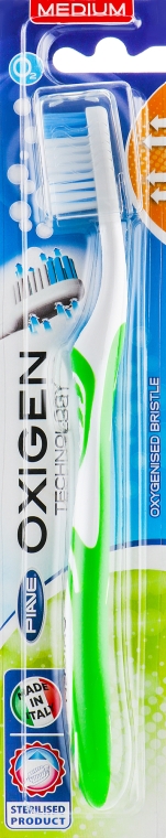 Зубная щетка "Oxigen", средняя, салатовая - Piave — фото N1