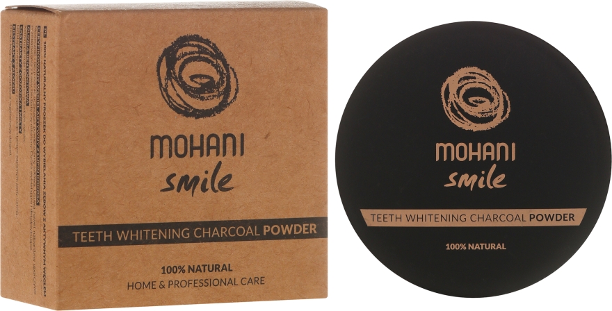 Отбеливающий зубной порошок - Mohani Smile Teeth Whitening Charcoal Powder — фото N1