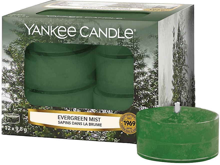 Набор - Yankee Candle Evergreen Mist Pack (12xcandle/9,8g) — фото N1