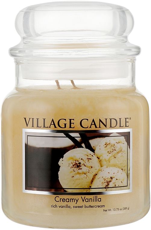 Ароматическая свеча в банке "Сливки с ванилью" - Village Candle Creamy Vanilla — фото N3