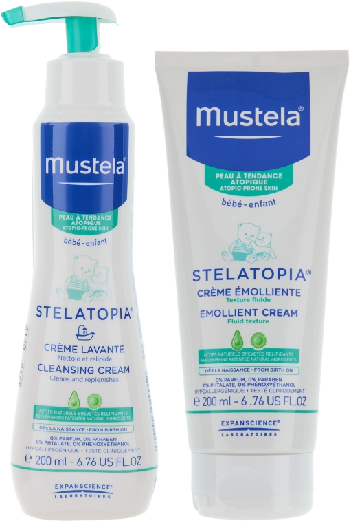 Набор "Гигиена и уход за кожей тела" - Mustela (b/cr/200ml + cr/200ml)