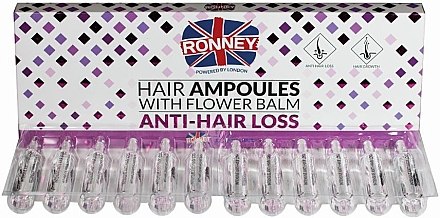 Ампулы от выпадения волос - Ronney Professional Hair Ampoules With Flower Balm Anti-Hair Loss — фото N1