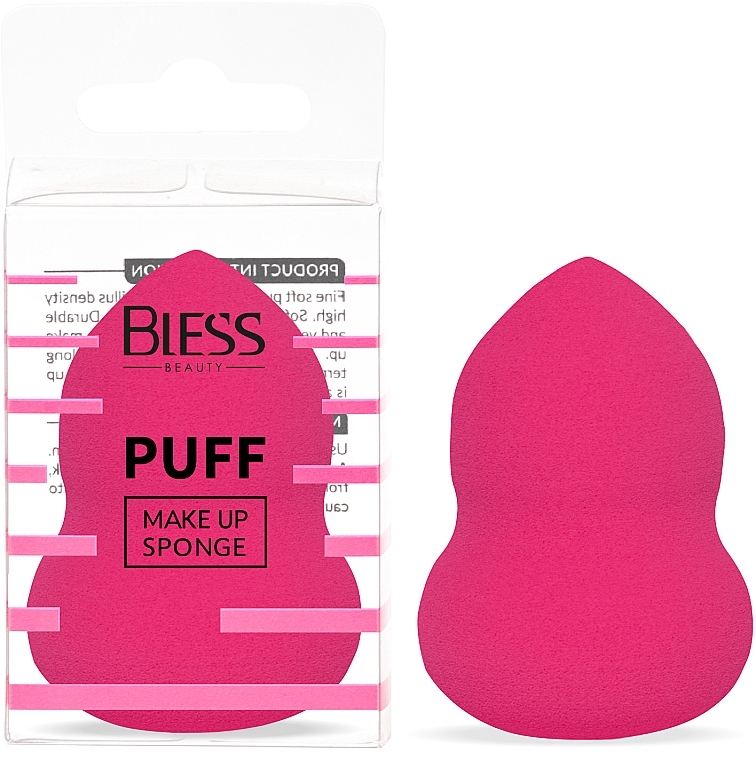 Спонж грушоподібний, рожевий- Bless Beauty PUFF Make Up Sponge — фото N1
