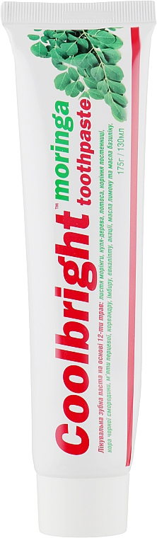 Набор "Экстракт Моринги", красный - Coolbright Moringa (toothpaste/130ml + toothbrush/1pcs) — фото N3