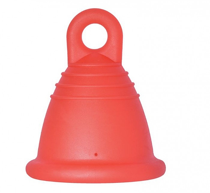 Менструальная чаша с петлей, размер XL, красная - MeLuna Classic Shorty Menstrual Cup Stem — фото N1