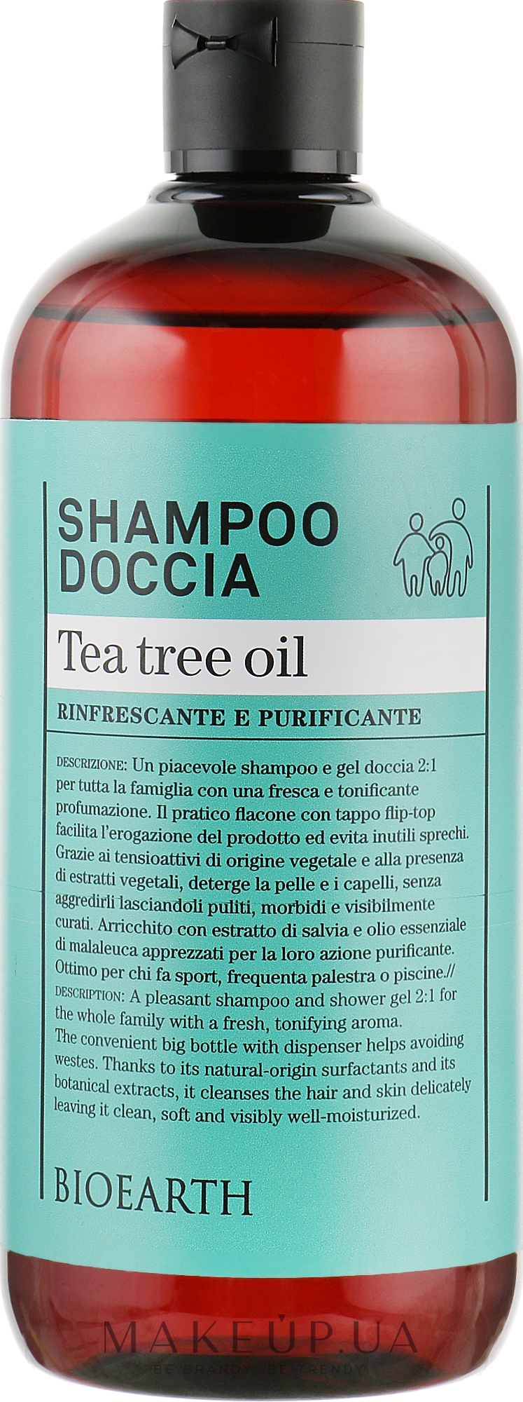 Шампунь і гель для душу 2в1 "Чайне дерево" - Bioearth Tea Tree Shampoo & Body Wash — фото 500ml