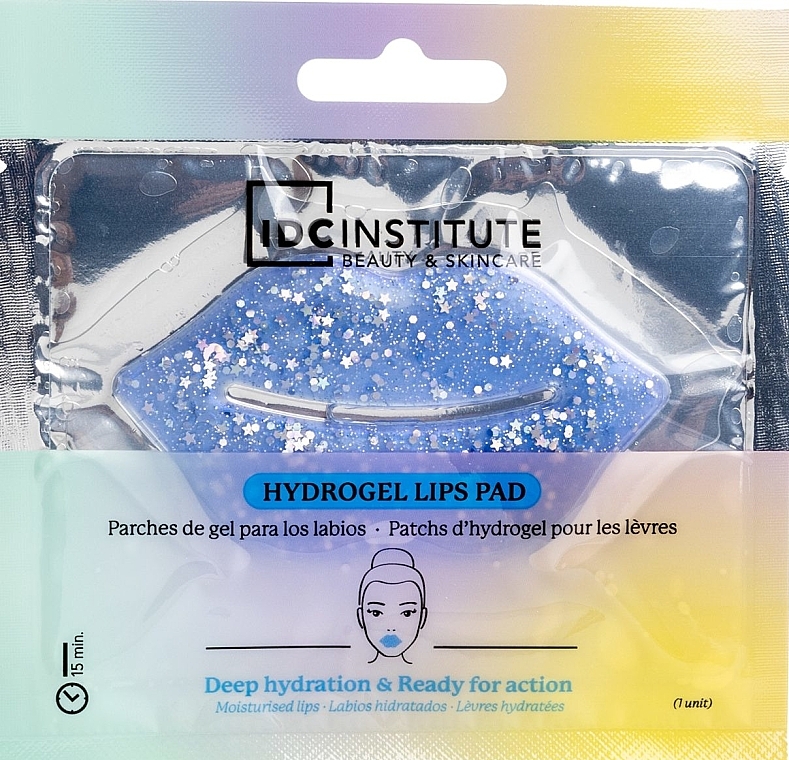 Гидрогелевый патч для губ с блестками - IDC Institute Glitter Hydrogel Lips Pad Blue  — фото N1