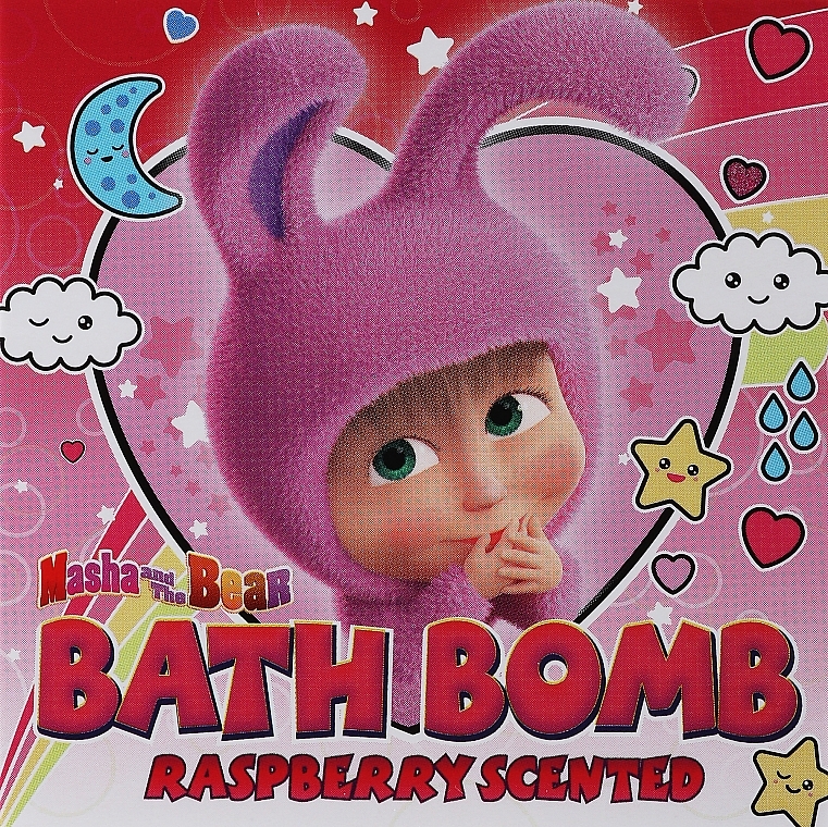 Бомбочка для ванни з ароматом малини - EP Line Masha And The Bears Raspberry Bath Bomb — фото N2