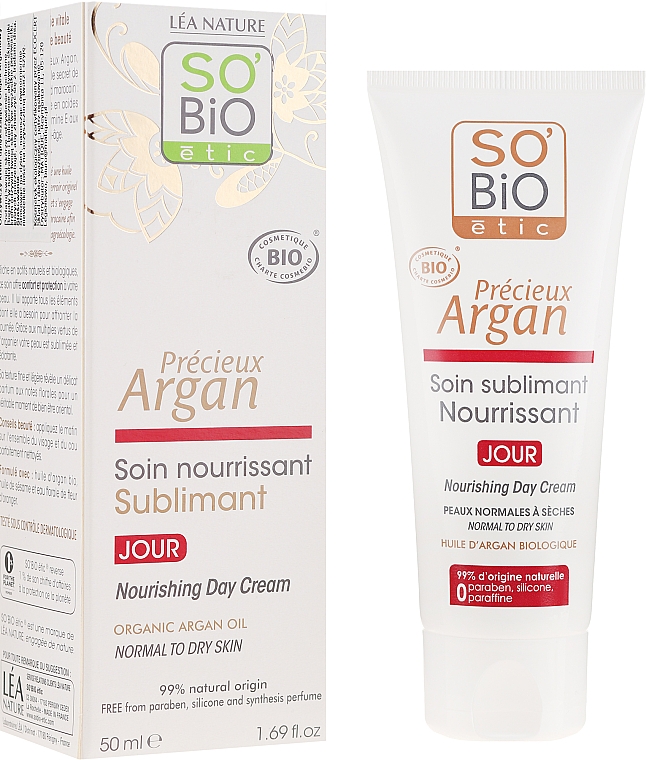 Питательный дневной крем для лица - So'Bio Etic Precieux Argan Nourishing Day Cream