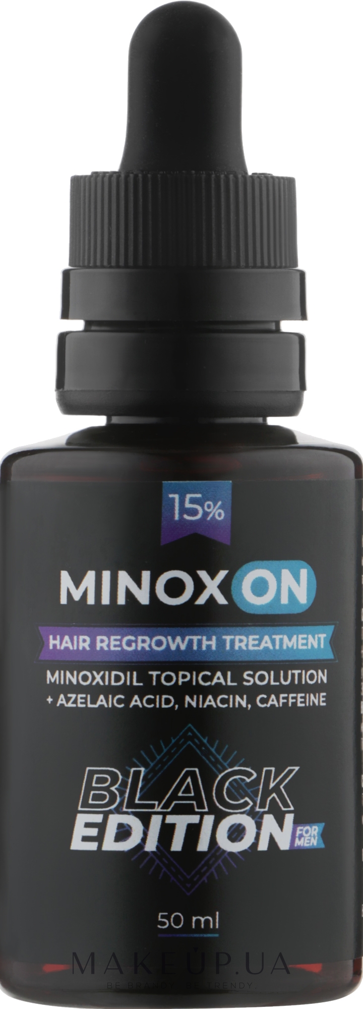 Лосьон для роста волос 15% - Minoxon Hair Regrowth Treatment Minoxidil Topical Solution Black Edition 15% — фото 50ml
