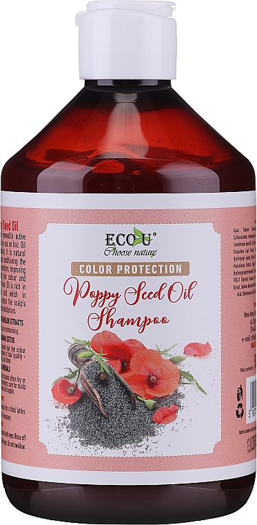 Шампунь для защиты цвета - Eco U Poppy Seed Oil Shampoo — фото N1
