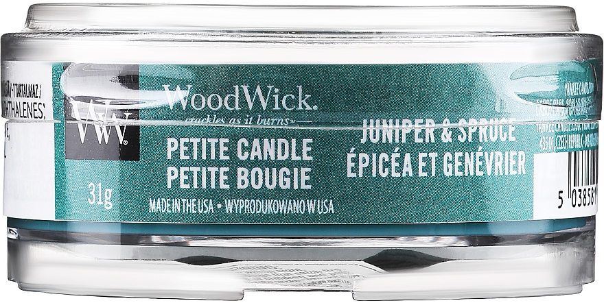 Ароматична свічка в склянці - WoodWick Petite Candle Juniper & Spruce — фото N1