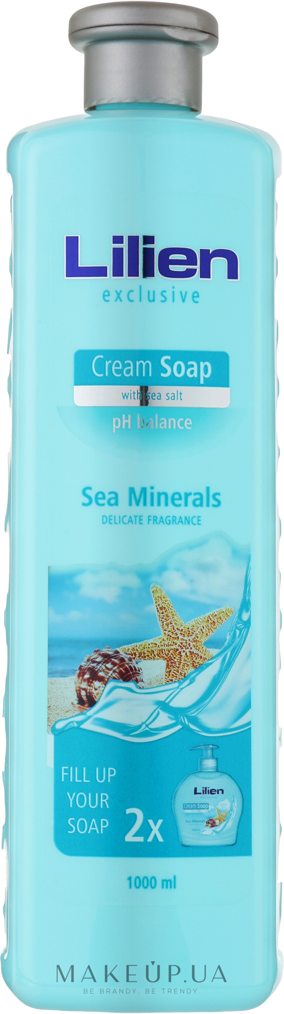 Жидкое крем-мыло "Морские минералы" - Lilien Sea Minerals Cream Soap (сменный блок) — фото 1000ml