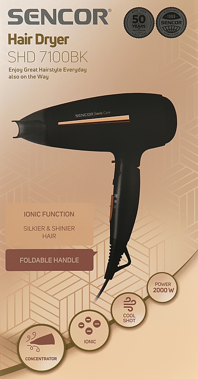 Фен для волос - Sencor SHD 7100BK — фото N2