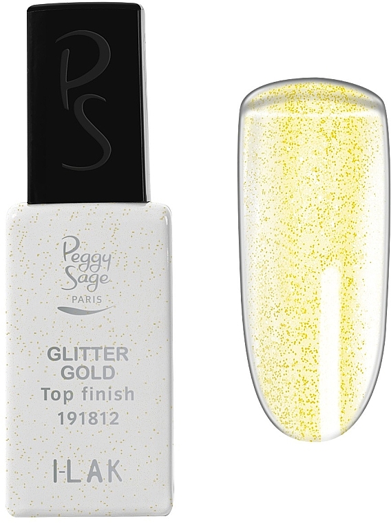 Топовое покрытие для ногтей - Peggy Sage Top Finish Glitter Gold I-Lak — фото N1
