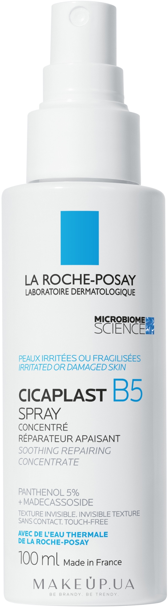Заспокійливий відновлювальний спрей-концентрат для подразненої або пошкодженої шкіри обличчя та тіла дорослих і дітей - La Roche-Posay Cicaplast B5 Spray — фото 100ml