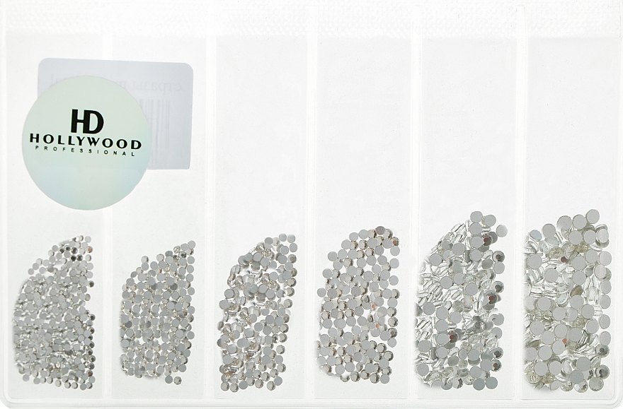 Стрази скло MIX "Crystal", срібло, SS(3,4,5,8,10) - HD Hollywood — фото N1