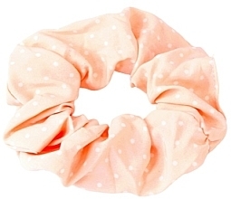 Парфумерія, косметика Резинка для волосся, персикова в дрібний білий горох - Lolita Accessories