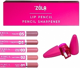 Духи, Парфюмерия, косметика Пенал с точилкой и карандашами для губ - Zola Lip Pencil Pencil Sharpener