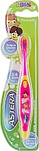 Зубная щетка "Kids", розово-желтая - Astera Extra Soft — фото N2
