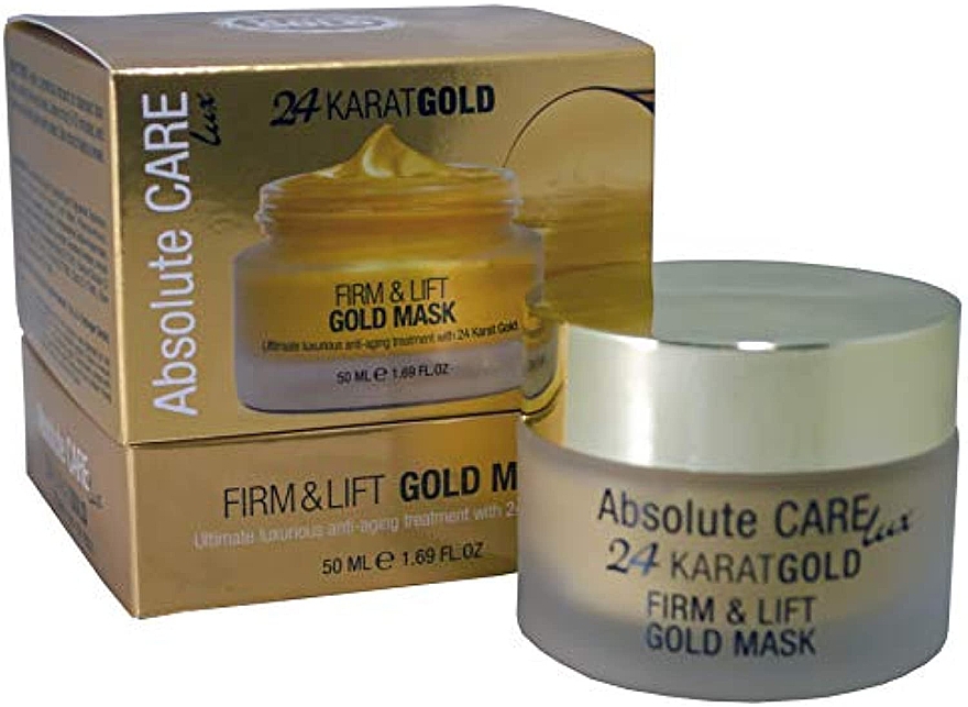 24-каратная маска для лица - Absolute Care Lux 24 Karat Gold Firm & Lift Gold Mask — фото N1