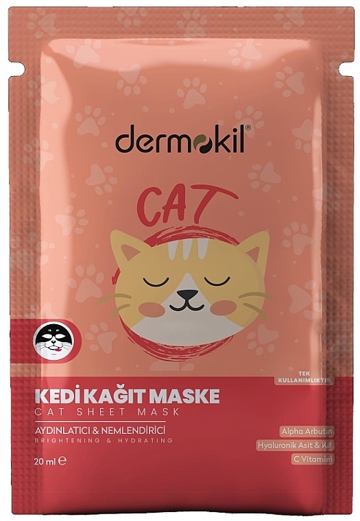 Тканевая маска для лица "Кот" - Dermokil Cat Sheet Mask — фото N1