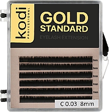 Парфумерія, косметика Накладні вії Gold Standart C 0.03 (6 рядів: 8 мм) - Kodi Professional
