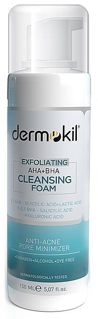 Відлущувальна пінка для обличчя з ніацинамідом - Dermokil Exfoliating AHA+BHA Cleansing Foam — фото N1