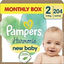 Парфумерія, косметика Підгузки Harmonie New Baby, розмір 2, 4-8 кг, 204 шт. - Pampers