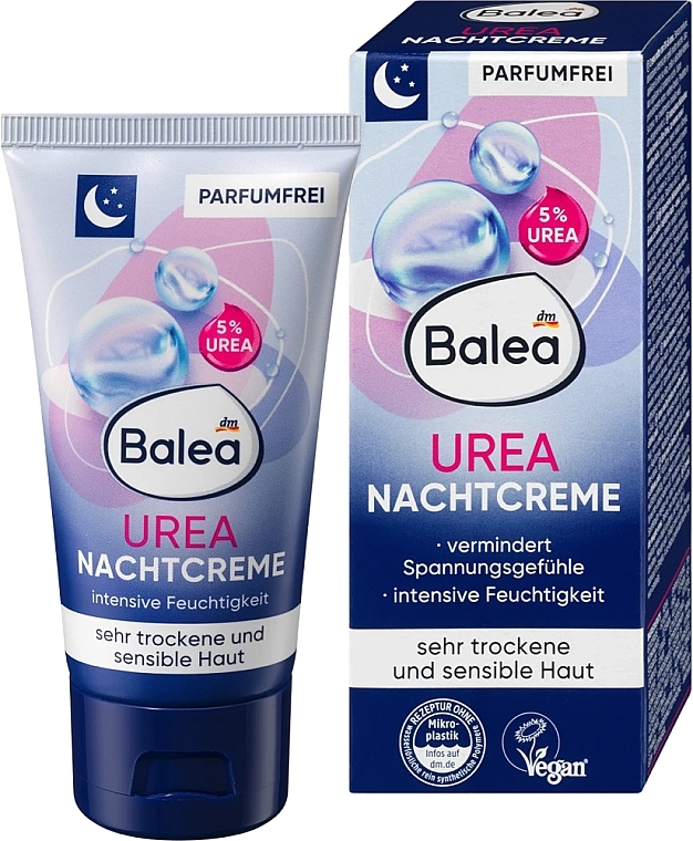Нічний крем для обличчя з косметичною сечовиною - Balea Night Cream Urea — фото N1