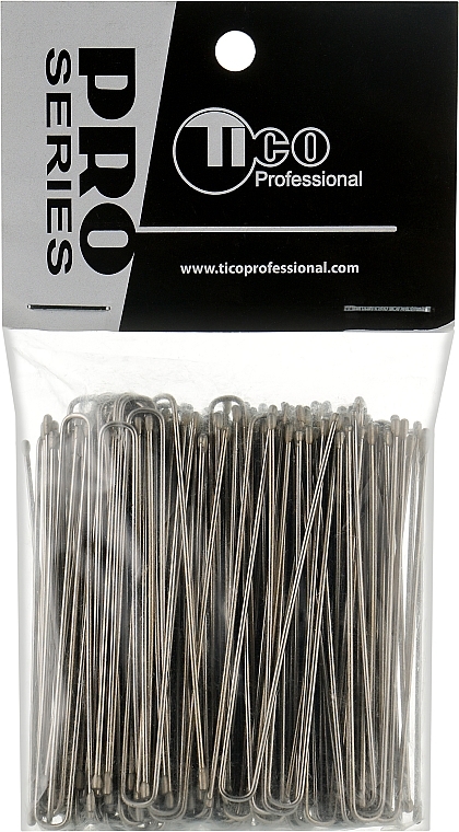 Шпильки для волос волнистые тонкие 46мм, черные - Tico Professional — фото N1