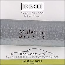 Парфумерія, косметика Ароматизатор в авто "Тіні металу: мінеральне золото" - Millefiori Milano Icon Car Metal Shades Fragrance Mineral Gold