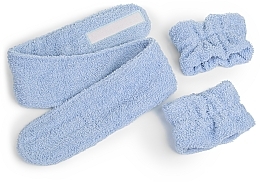 Набор аксессуаров для бьюти-процедур, голубой "Easy Spa" - MAKEUP Spa Headband and Wristband Face Washing Blue — фото N2