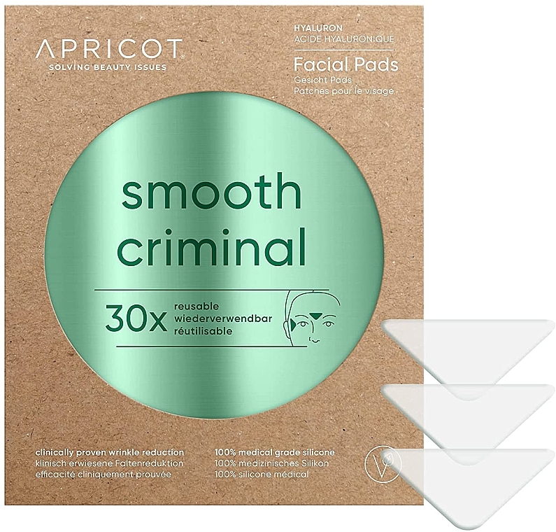 Патчі для обличчя з гіалуроновою кислотою - Apricot Smooth Criminal Facial Pads — фото N1